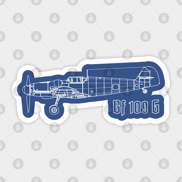 Messerschmitt bf109 g Sticker by bumblethebee